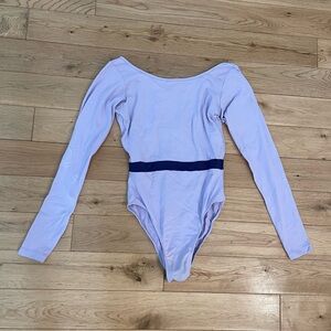 Lavender Long Sleeve Leotard with Purple Accent